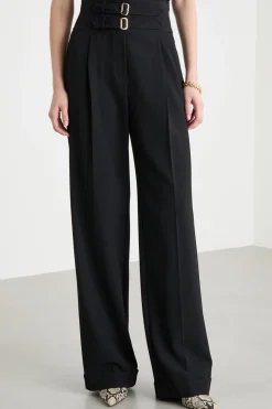 Pantalone con cinturini - Nero