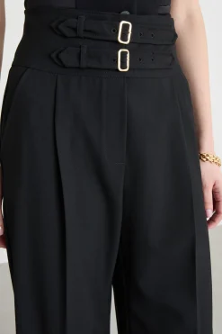 Pantalone con cinturini - Nero
