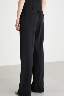 Pantalone con cinturini - Nero