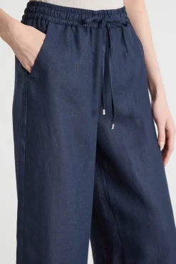 Pantalone con coulisse in vita - Blu