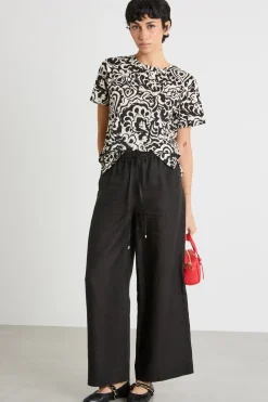Pantalone con coulisse in vita - Nero