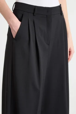 Pantalone con doppia piega - Nero