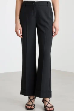 Pantalone con fondo flare - Nero