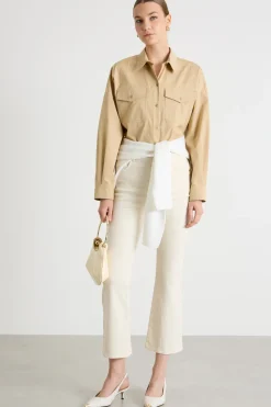Pantalone con fondo svasato - Bianco