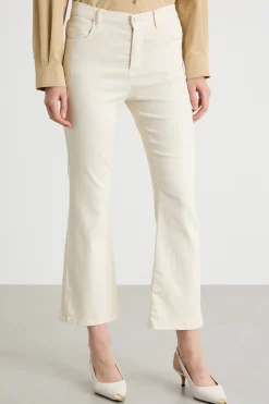 Pantalone con fondo svasato - Bianco