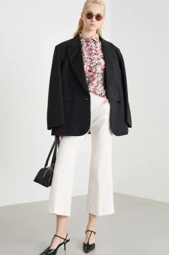 Pantalone con fondo svasato - Bianco