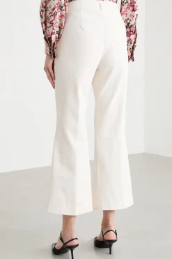 Pantalone con fondo svasato - Bianco