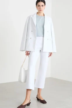 Pantalone con nervatura centrale - Bianco
