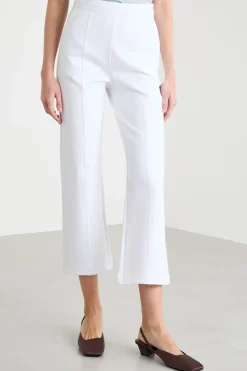 Pantalone con nervatura centrale - Bianco