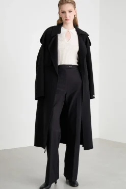 Pantalone con nervature - Nero