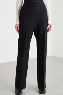 Pantalone con nervature - Nero
