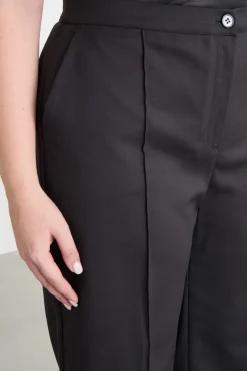 Pantalone con piega cucita - Nero