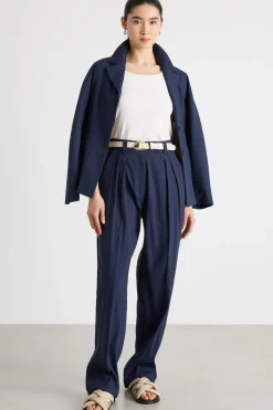 Pantalone con pieghe - Blu