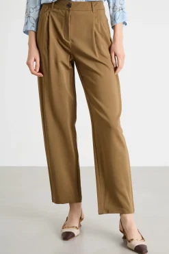 Pantalone con pinces - Cammello