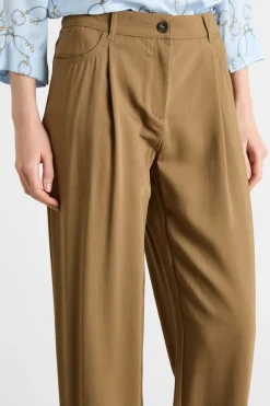 Pantalone con pinces - Cammello