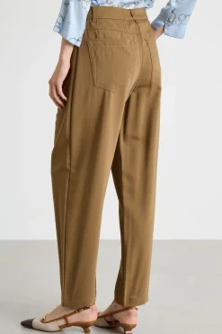 Pantalone con pinces - Cammello
