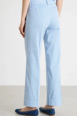 Pantalone con risvolto - Azzurro Bianco
