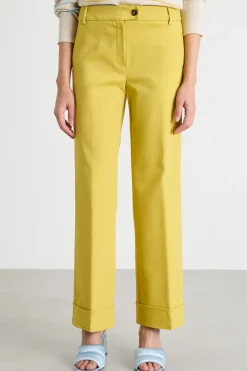 Pantalone con risvolto - Giallo
