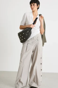 Pantalone con spacco - Grigio