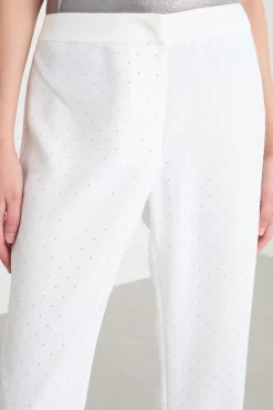 Pantalone con strass - Bianco