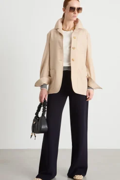 Pantalone con vita in maglia - Blu