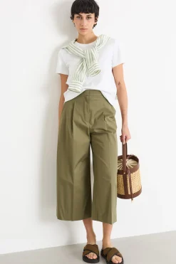 Pantalone crop ampio - Verde