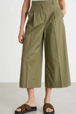 Pantalone crop ampio - Verde