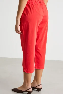 Pantalone crop con spacchi - Rosso