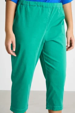 Pantalone crop con spacchi - Verde