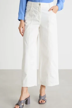 Pantalone crop con tasche - Bianco