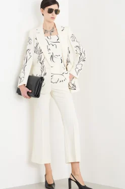 Pantalone crop in crepe tecnico - Bianco