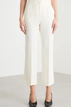 Pantalone crop in crepe tecnico - Bianco