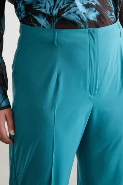 Pantalone crop in popeline - Azzurro