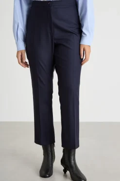 Pantalone crop in saglia - Blu