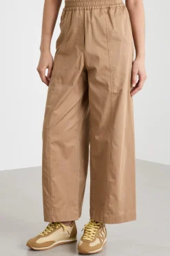 Pantalone cropped ampio - Cammello