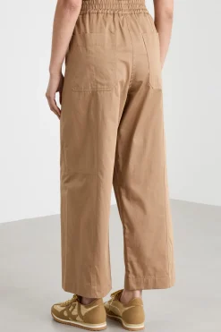 Pantalone cropped ampio - Cammello