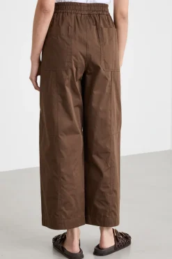 Pantalone cropped ampio - Marrone