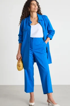Pantalone cropped in jersey - Azzurro