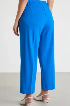 Pantalone cropped in jersey - Azzurro