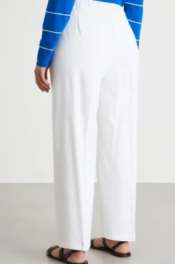 Pantalone cropped in jersey - Bianco
