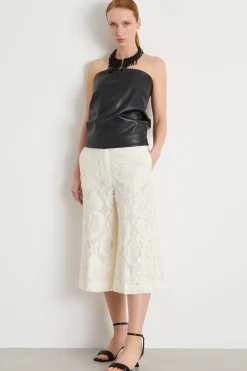 Pantalone culotte in macramè - Bianco