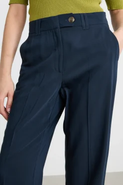 Pantalone dritto con alamari - Blu