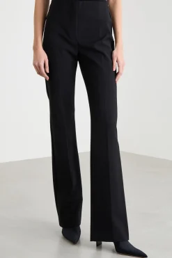 Pantalone dritto con baschina posteriore - Nero