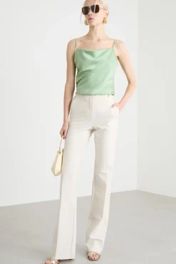 Pantalone dritto con tasche - Avorio