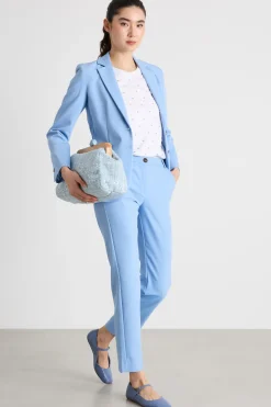 Pantalone dritto con tasche - Azzurro