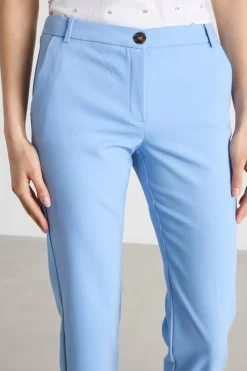 Pantalone dritto con tasche - Azzurro