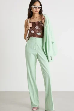 Pantalone dritto con tasche - Verde