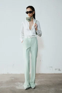 Pantalone dritto con tasche - Verde