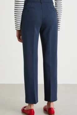 Pantalone dritto cropped alla caviglia - Blu
