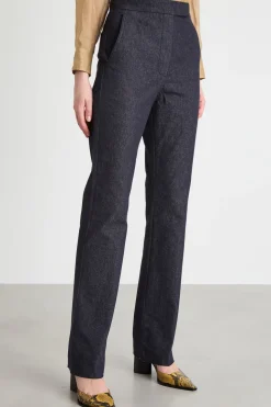 Pantalone dritto effetto jeans - Blu